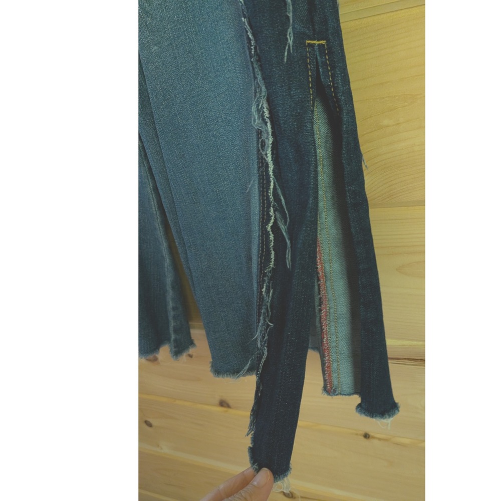 Peace Love World Wide Leg Jeans 0 Boho Distressed Streetwear Frayed Edgy Hippie - Picture 3 of 13